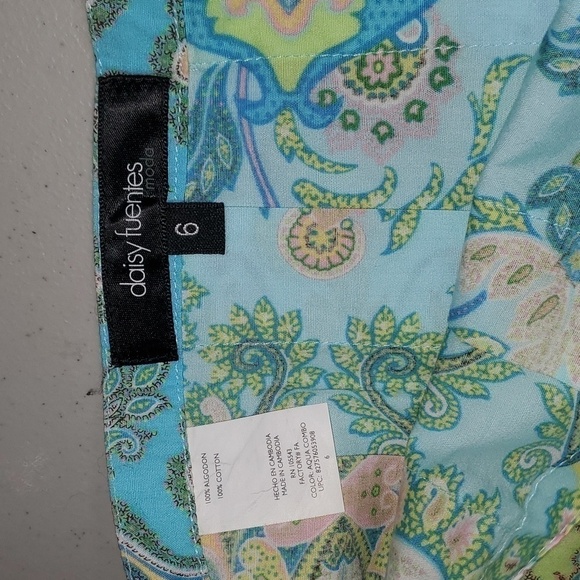 Daisy Fuentes Colorful Paisley Designed Pleated Sz. 6 Skirt - Picture 3 of 6